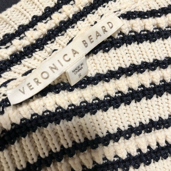 Veronica Beard kaela striped neck sweater - Picture 4 of 6